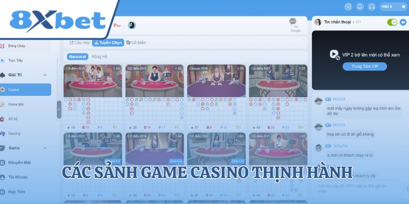 Các sảnh game casino thịnh hành