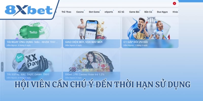 Hội viên cần chú ý đến thời hạn sử dụng khuyến mãi
