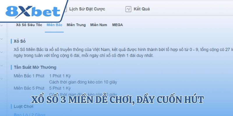 Xổ số 3 miền dễ chơi, đầy cuốn hút